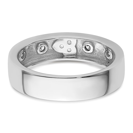 14k White Gold Diamond Womens Complete Wedding Band
