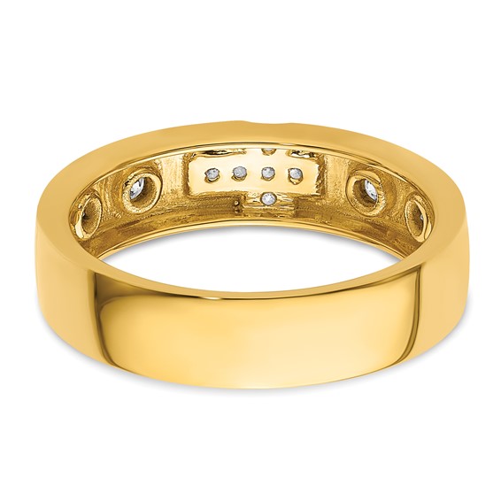14k Cross Diamond Womens Complete Wedding Band