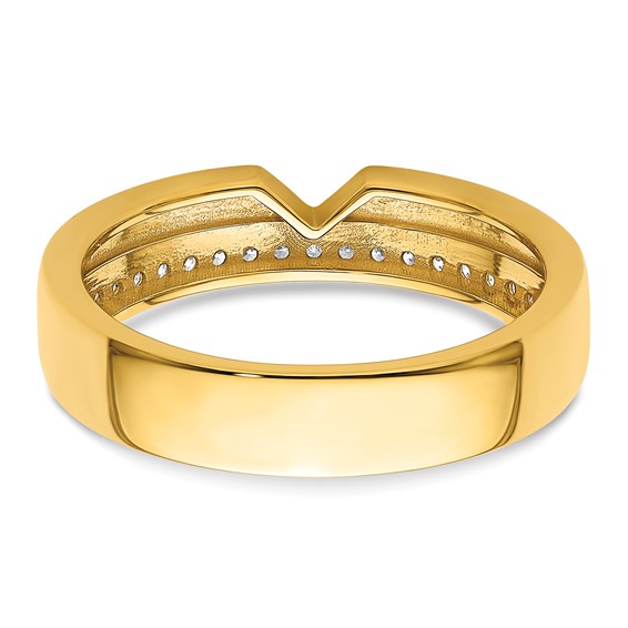 14k Diamond Mens Complete Wedding Band