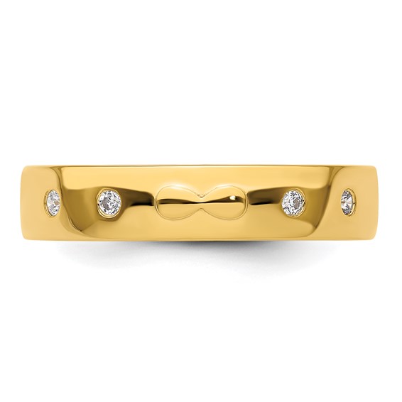 14k Infinity Diamond Mens Complete Wedding Band