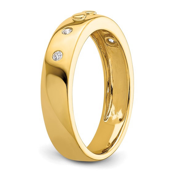 14k Infinity Diamond Mens Complete Wedding Band