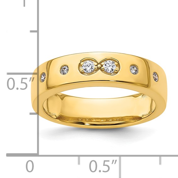 14k Infinity Diamond Womens Complete Wedding Band