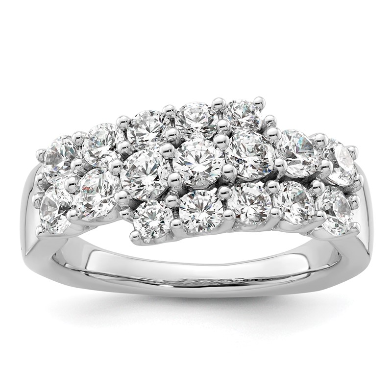 14K White Gold Lab Grown Diamond VS/SI+ G+ Triple Band