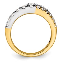 14K Two-tone 1.25 Carat Lab Grown Diamond VS SI+ G+ Complete Double Row Band view 2