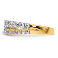 14K Two-tone 1.25 Carat Lab Grown Diamond VS SI+ G+ Complete Double Row Band view 3