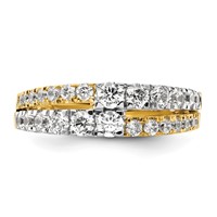 14K Two-tone 1.25 Carat Lab Grown Diamond VS SI+ G+ Complete Double Row Band view 4