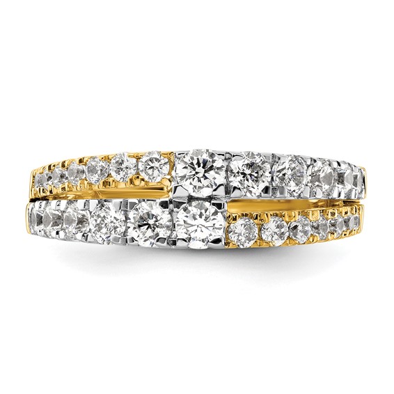 14k Two-tone 1 1/4 carat Lab Grown Diamond VS/SI+ G+ Complete Double Row Band