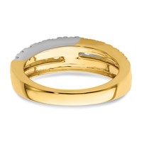 14K Two-tone 1.25 Carat Lab Grown Diamond VS SI+ G+ Complete Double Row Band view 5