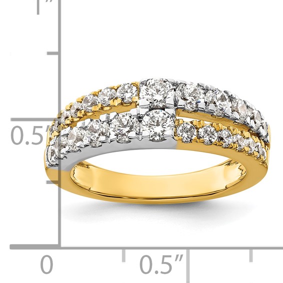 14k Two-tone 1 1/4 carat Lab Grown Diamond VS/SI+ G+ Complete Double Row Band
