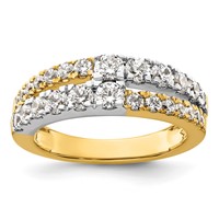 14K Two-tone 1.25 Carat Lab Grown Diamond VS SI+ G+ Complete Double Row Band view 1