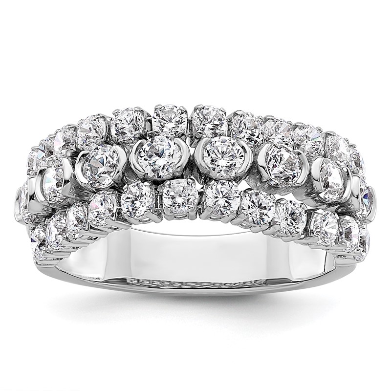 14K White Gold Lab Grown Diamond VS/SI+ G+ Moveable Triple Band