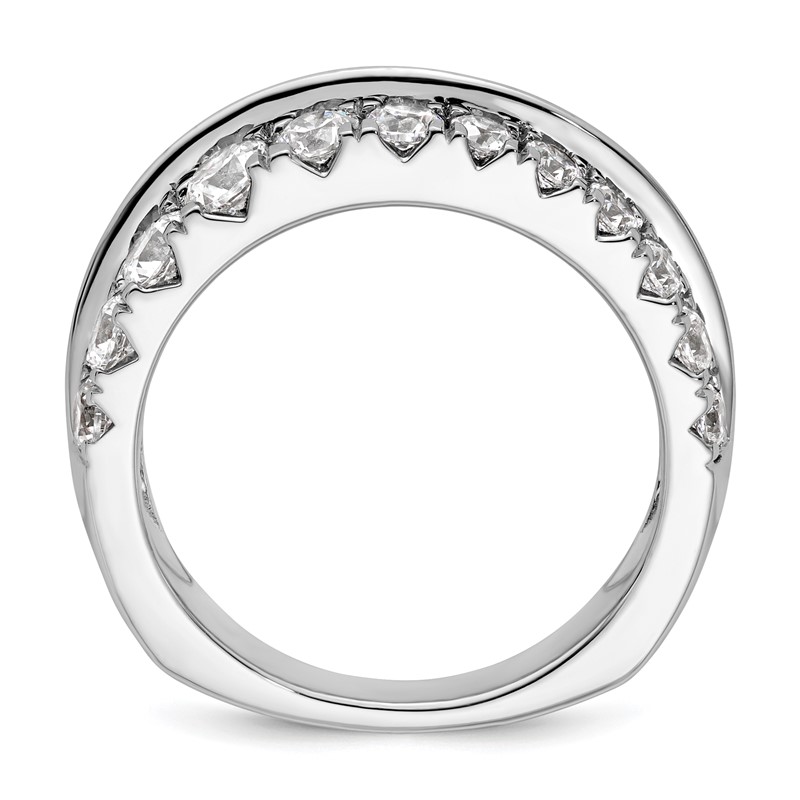 14K White Gold Lab Grown Diamond VS/SI+ G+ Wave Double Band