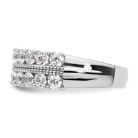 14K White Gold 1.75 Carat Lab Grown Diamond VS SI+ G+ Complete Fashion Band view 3