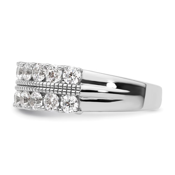 14k White Gold 1 3/4 carat Lab Grown Diamond VS/SI+ G+ Complete Fashion Band