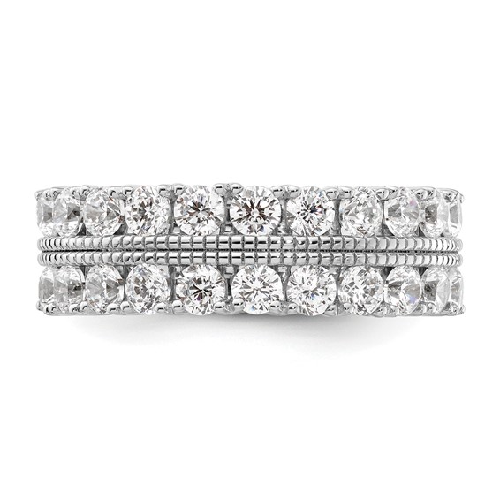 14k White Gold 1 3/4 carat Lab Grown Diamond VS/SI+ G+ Complete Fashion Band