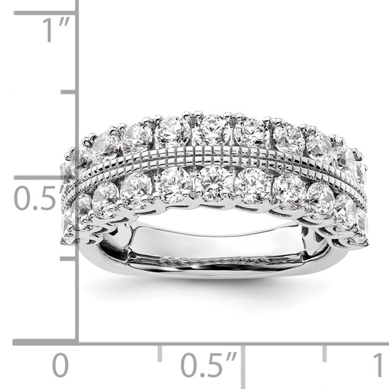 14k White Gold 1 3/4 carat Lab Grown Diamond VS/SI+ G+ Complete Fashion Band