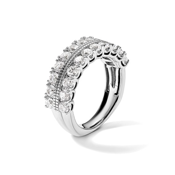 14k White Gold 1 3/4 carat Lab Grown Diamond VS/SI+ G+ Complete Fashion Band