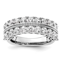 14K White Gold 1.75 Carat Lab Grown Diamond VS SI+ G+ Complete Fashion Band view 1