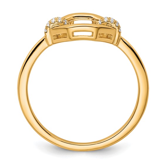 14K Polished 1/10 carat Diamond Octagon Fashion Ring