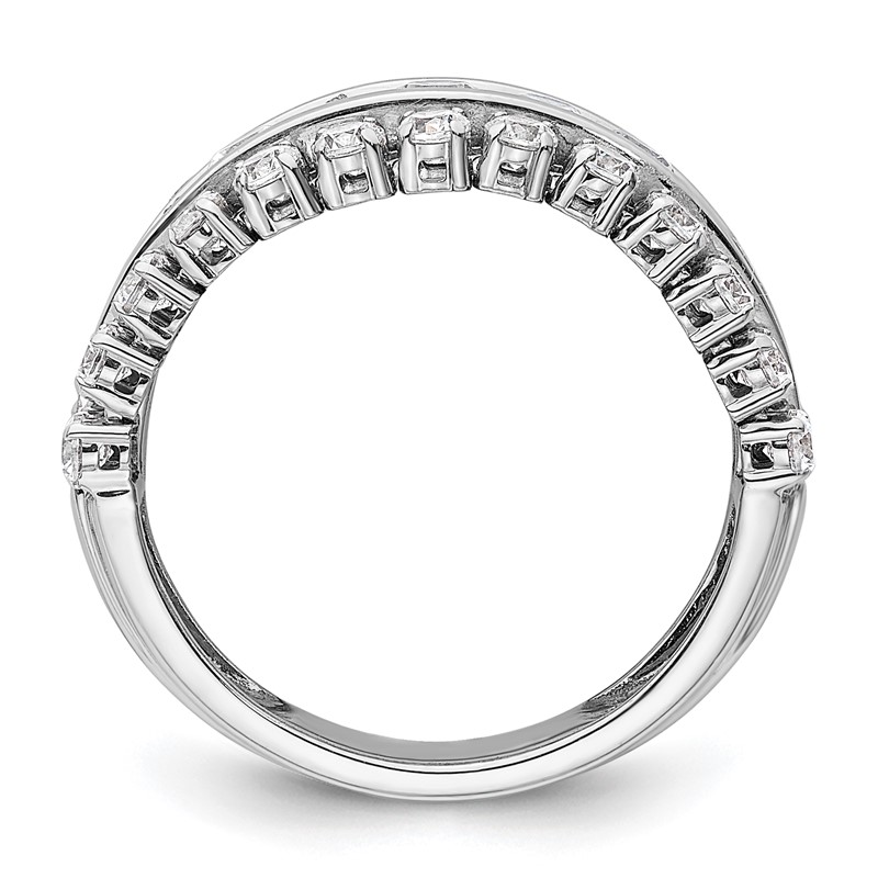 14K White Gold Lab Grown Diamond VS/SI+ G+ Triple Band