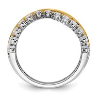 14K Two-tone 0.88 Carat Lab Grown Diamond VS SI+ G+ Complete Double Row Fashion Band view 2