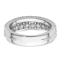 14K Two-tone 0.88 Carat Lab Grown Diamond VS SI+ G+ Complete Double Row Fashion Band view 5