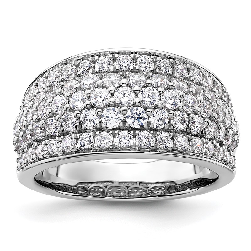 14k White Gold 1 3/4 carat Lab Grown Diamond VS/SI+ G+ Complete Fashion Layered Band