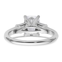 14K White Gold 1.88 Carat Certified Lab Grown Diamond VS SI+ G+ Radiant Ring with Tapered Baguette Complete Three Stone Engagement view 5