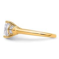 14K Yellow Gold 1.88 Carat Certified Lab Grown Diamond VS+ F+ Radiant Ring with Tapered Baguette Complete Three Stone Engagement view 3
