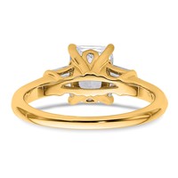 14K Yellow Gold 1.88 Carat Certified Lab Grown Diamond VS+ F+ Radiant Ring with Tapered Baguette Complete Three Stone Engagement view 5