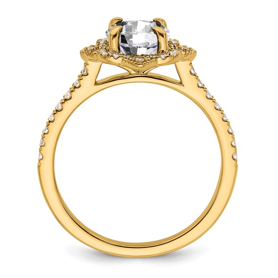 14k Semi-mount Diamond Round Halo Engagement Ring