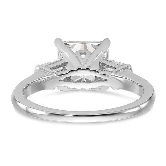 Gold Diamond Princess and Baguette 3-Stone Bridal Rings