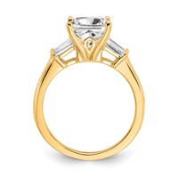 14K Yellow Gold 2 Carat Certified Lab Grown Diamond VS+ F+ Princess Complete Three Stone Engagement Ring view 2