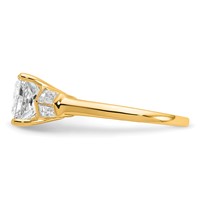 14K Yellow Gold 2 Carat Certified Lab Grown Diamond VS+ F+ Princess Complete Three Stone Engagement Ring view 3
