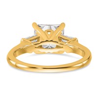 14K Yellow Gold 2 Carat Certified Lab Grown Diamond VS+ F+ Princess Complete Three Stone Engagement Ring view 5