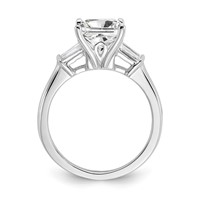 14K White Gold 2 Carat Certified Lab Grown Diamond VS+ F+ Princess Complete Three Stone Engagement Ring view 2