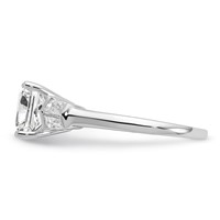 14K White Gold 2 Carat Certified Lab Grown Diamond VS+ F+ Princess Complete Three Stone Engagement Ring view 3