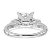 14K White Gold 2 Carat Certified Lab Grown Diamond VS+ F+ Princess Complete Three Stone Engagement Ring view 5