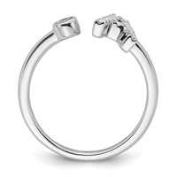 14K White Gold 0.17 Carat Lab Grown Diamond VS SI+ G+ Complete Initial a Adjustable Ring view 2