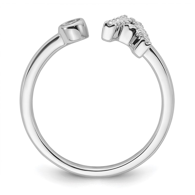 14k White Gold 1/6 carat Lab Grown Diamond VS/SI+ G+ Initial A Adjustable Ring