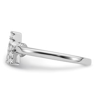 14K White Gold 0.17 Carat Lab Grown Diamond VS SI+ G+ Complete Initial a Adjustable Ring view 3