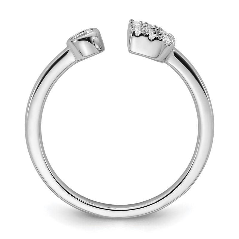 14k White Gold 1/5 carat Lab Grown Diamond VS/SI+ G+ Initial B Adjustable Ring