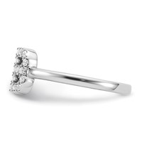 14K White Gold 0.20 Carat Lab Grown Diamond VS SI+ G+ Complete Initial B Adjustable Ring view 3