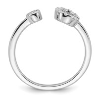 14K White Gold 0.20 Carat Lab Grown Diamond VS SI+ G+ Complete Initial C Adjustable Ring view 2
