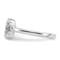 14K White Gold 0.20 Carat Lab Grown Diamond VS SI+ G+ Complete Initial C Adjustable Ring view 3