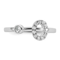 14K White Gold 0.20 Carat Lab Grown Diamond VS SI+ G+ Complete Initial C Adjustable Ring view 4