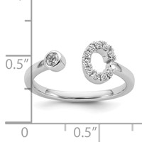 14K White Gold 0.20 Carat Lab Grown Diamond VS SI+ G+ Complete Initial C Adjustable Ring view 5