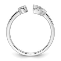 14K White Gold 0.20 Carat Lab Grown Diamond VS SI+ G+ Complete Initial D Adjustable Ring view 2