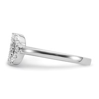 14K White Gold 0.20 Carat Lab Grown Diamond VS SI+ G+ Complete Initial D Adjustable Ring view 3