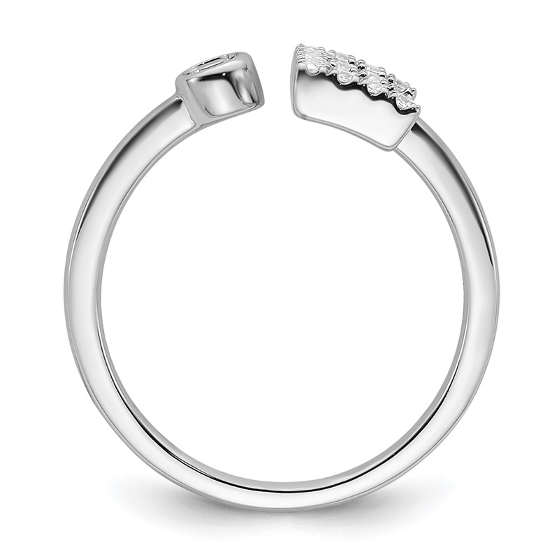 14k White Gold 1/5 carat Lab Grown Diamond VS/SI+ G+ Initial E Adjustable Ring
